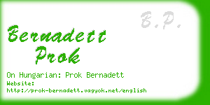 bernadett prok business card